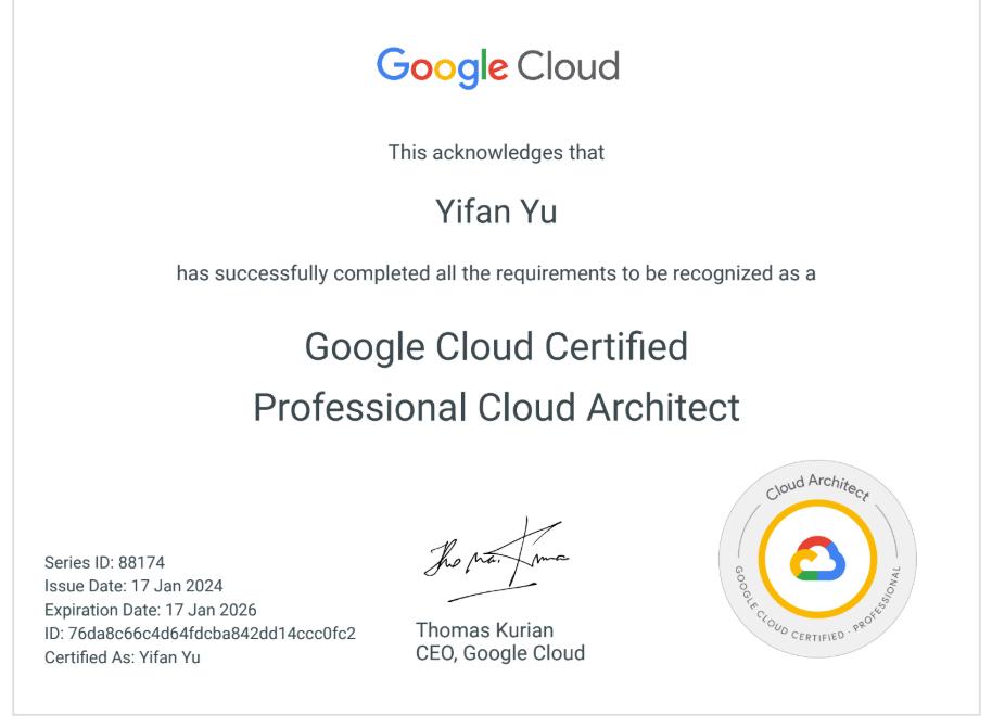 Google Cloud Certified Professional Cloud Architect